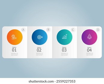 square infographics 4 steps for report presentation template background vector illustration