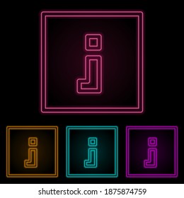 square information sign color neon set. Simple thin line, outline vector of web icons for ui and ux, website or mobile application