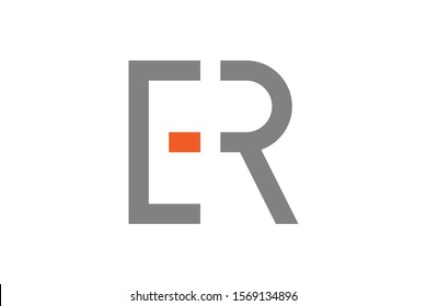 square initial letter ER logo concept