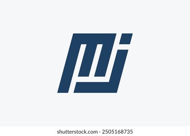 Square initial Letter M and j Logo Design Template