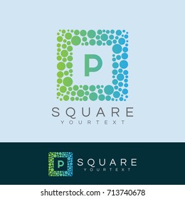 square initial Letter P Logo design
