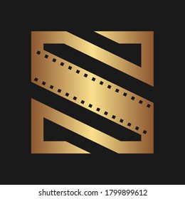 Square initial movie logo concept