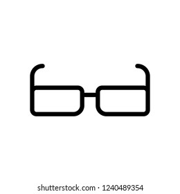 Square intelligent glasses. Linear outline icon. Black icon on white background