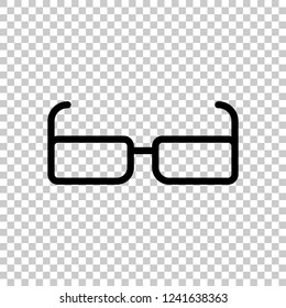 Square intelligent glasses. Linear outline icon. Black symbol on transparent background