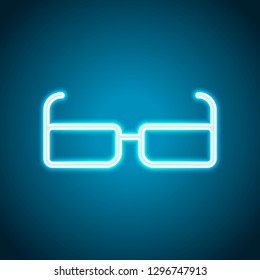 Square intelligent glasses. Linear outline icon. Neon style. Light decoration icon. Bright electric symbol