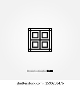 square interior with black color and line