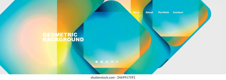 Square internet web page design template. Vector Illustration For Wallpaper, Banner, Background, Card, Book Illustration, landing page