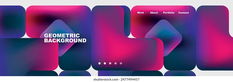 Square internet web page design template. Vector Illustration For Wallpaper, Banner, Background, Card, Book Illustration, landing page