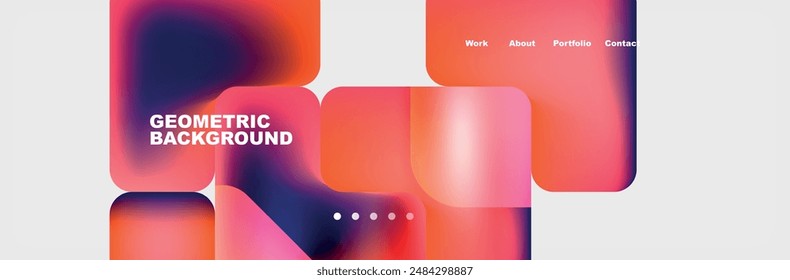 Square internet web page design template. Vector Illustration For Wallpaper, Banner, Background, Card, Book Illustration, landing page