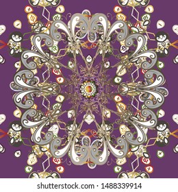Square invite template. Decorative vintage print. Vector invitation with colored mandala design element. Luxury floral pattern. Round flower ornament. Unusual greeting in oriental boho chic style.