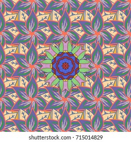 Square invite template. Decorative vintage print. Luxury floral pattern. Round flower ornament. Vector invitation with colored mandala design element. Unusual greeting in oriental boho chic style.