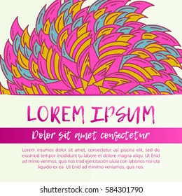 Square invite template. Vector invitation with mandala design element. Oriental pattern, vector illustration. Islam, Arabic Indian turkish motifs