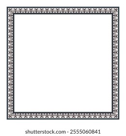 Square Islamic Asian Kazakh national ornament frame. Square Islamic Asian Turkic pattern frame, border, decorative ornament of the  Kazakh, Kyrgyz, Mongol, Uzbek, Tajik. For printing, carpet, textiles