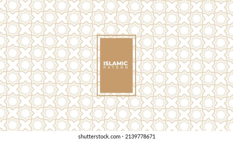 square islamic patern background with cream color