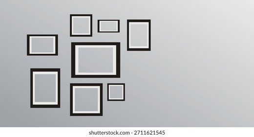 quadro de imagem isolado quadrado na ilustração do vetor de parede EPS10