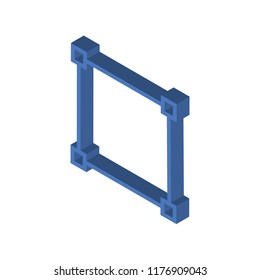 Square isometric left top view 3D icon