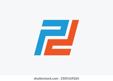 Square Italic letter P D Logo Design Element