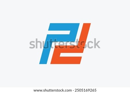 Square Italic letter P D Logo Design Element