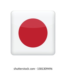 square  Japan flag. Simple vector Japan  flag
