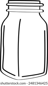 Ilustración vectorial de garabato de tarro cuadrado