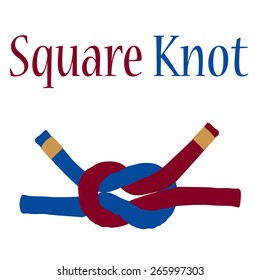 Square joining knot vector isolated, nautical knot, rope knot