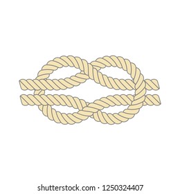 Square knot illustration, isolated on white background.