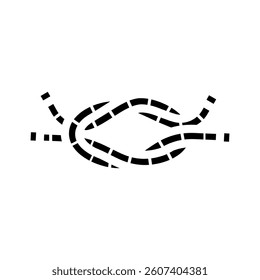 square knot nautical glyph icon vector. square knot nautical sign. isolated symbol illustration