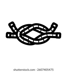 square knot nautical line icon vector. square knot nautical sign. isolated contour symbol black illustration