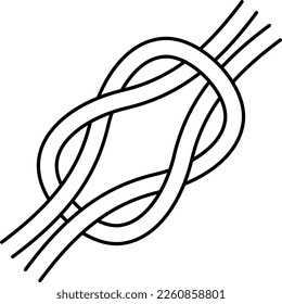 Square knot. Vector outline icon.