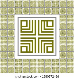 Square kufic islamic calligraphy Allah with ornament