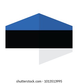 Square label with flag of estonia isolated on white, National flag of Estonia, vector illustration of Estonia flag.