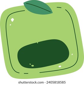 Square Label With Leaf Vector Illustration