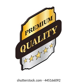Square label premium quality icon in isometric 3d style isolated on white background. Products and design symbol