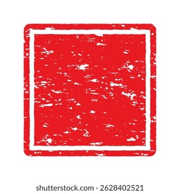 Square Label Stamp Frame – Red Ink Grunge Style