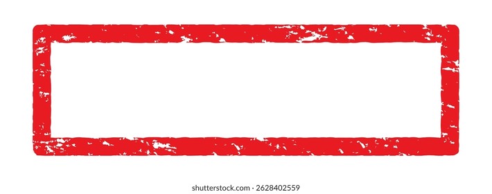 Square Label Stamp Frame – Red Ink Grunge Style