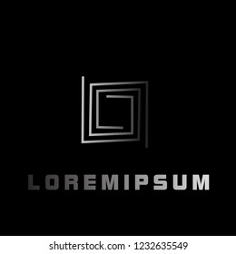 square labirin logo, it can use for business or architecture logo company.