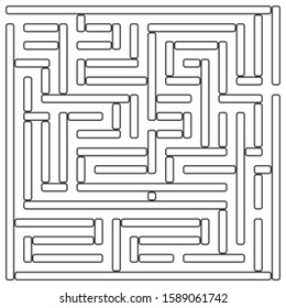 Square labyrinth 15x15 on a white background