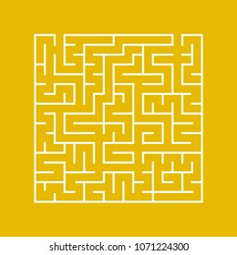 A square labyrinth with an entrance and an exit. A simple flat vector illustration isolated on a colored background