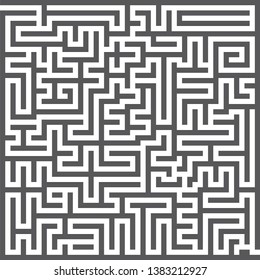 A square labyrinth. Maze game. Gray maze for Your business project. Vector Illustration