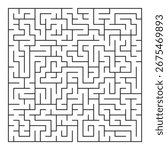 Square labyrinth maze puzzle game vector illustration