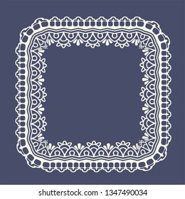 square lace border pattern for boutique fashion or abstract concept. vector illustration