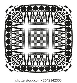 Square lace pattern. Intricate geometric design. Ornate abstract frame. Vector texture.
