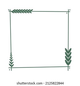square laurel wreath design with leaves