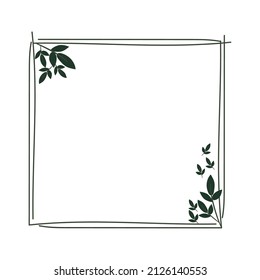 square laurel wreath with leaves