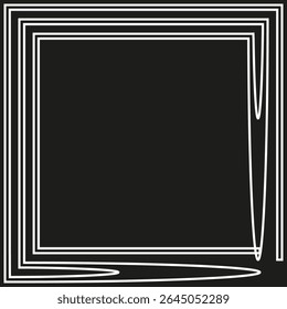 Square layered shape. Vector abstract form. Thin line icon. Modern contour figure.
