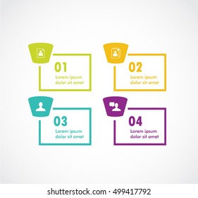 Square layout set strategy of infographics banner elements line for business vector design template.