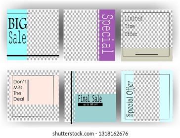 square layout templates for social media, mobile apps or banner design vector