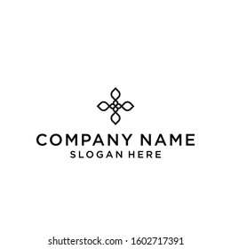 square leaf logo design vector illustration template