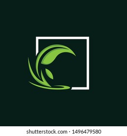 Square Leaf Naturally Creative Business Logo