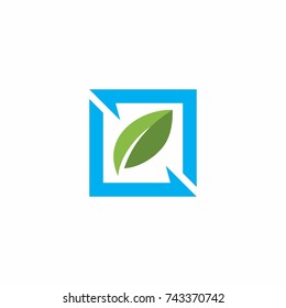 Square leaf nature logo.